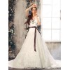 Mimi - Strapless A-Line Sweetheart Wedding Dress with Colored Sash 